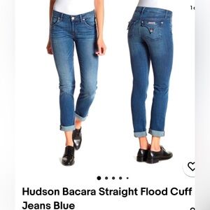 Hudson Jeans Women's Blue Bacara Straight Flood Cuff Jeans